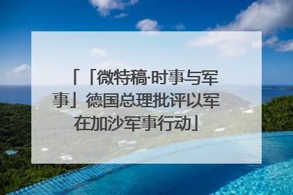 「微特稿·时事与军事」德国总理批评以军在加沙军事行动