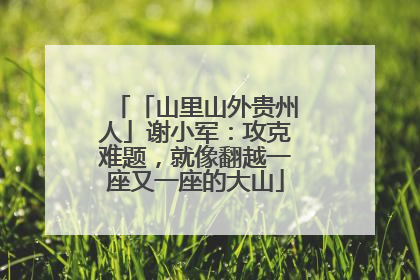 「山里山外贵州人」谢小军：攻克难题，就像翻越一座又一座的大山