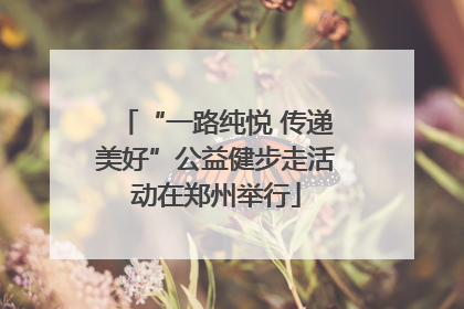 “一路纯悦 传递美好”公益健步走活动在郑州举行