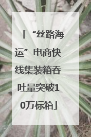 “丝路海运”电商快线集装箱吞吐量突破10万标箱