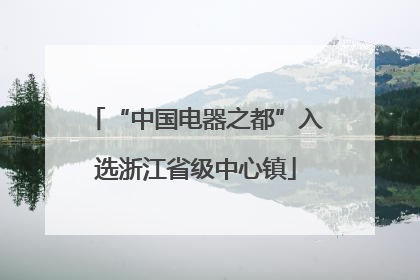 “中国电器之都”入选浙江省级中心镇