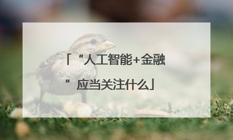 “人工智能+金融”应当关注什么