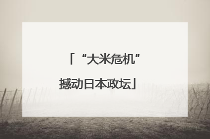 “大米危机”撼动日本政坛