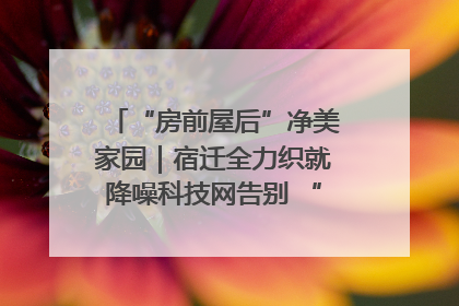 “房前屋后”净美家园｜宿迁全力织就降噪科技网告别 “声” 烦恼