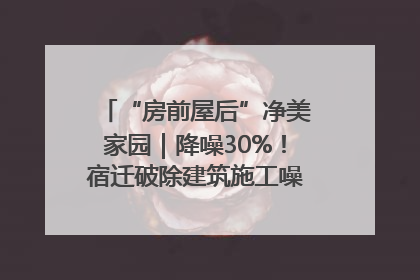 “房前屋后”净美家园｜降噪30%！宿迁破除建筑施工噪声扰民难题