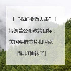 “我们要做大事”！特朗普公布政策目标：美国要造芯片和坦克 而非T恤袜子