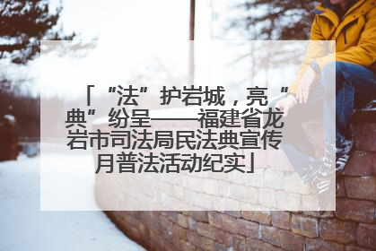 “法”护岩城，亮“典”纷呈——福建省龙岩市司法局民法典宣传月普法活动纪实