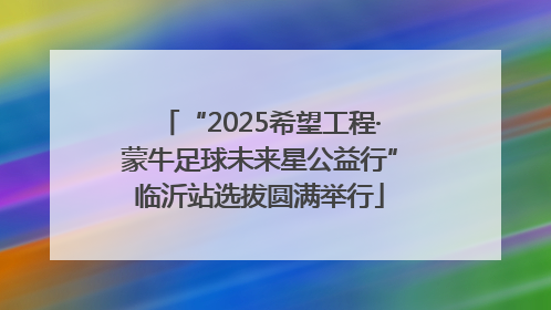 “2025希望工程·蒙牛足球未来星公益行”临沂站选拔圆满举行