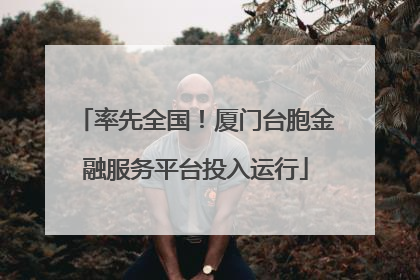 率先全国！厦门台胞金融服务平台投入运行