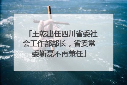 王乾出任四川省委社会工作部部长，省委常委靳磊不再兼任