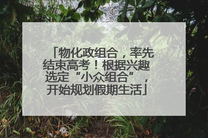 物化政组合，率先结束高考！根据兴趣选定“小众组合”，开始规划假期生活