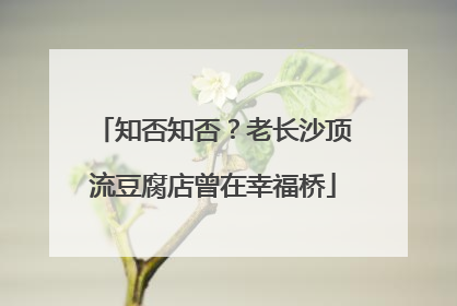知否知否？老长沙顶流豆腐店曾在幸福桥