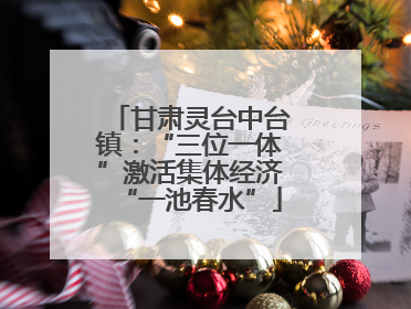 甘肃灵台中台镇：“三位一体”激活集体经济“一池春水”