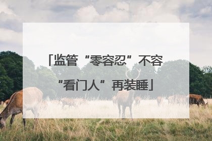 监管“零容忍”不容“看门人”再装睡