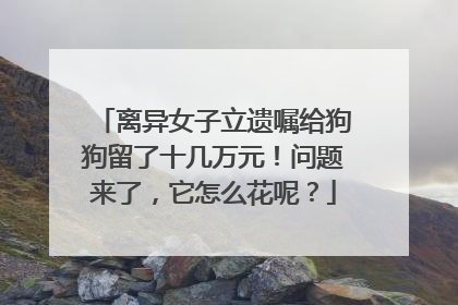 离异女子立遗嘱给狗狗留了十几万元！问题来了，它怎么花呢？