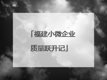 福建小微企业质量跃升记