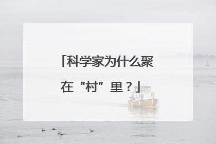 科学家为什么聚在“村”里？