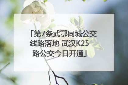 第7条武鄂同城公交线路落地 武汉K25路公交今日开通