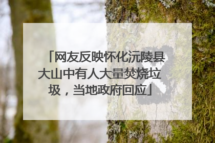 网友反映怀化沅陵县大山中有人大量焚烧垃圾，当地政府回应