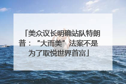 美众议长明确站队特朗普：“大而美”法案不是为了取悦世界首富