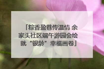 粽香盈巷传温情 余家头社区端午游园会绘就“银龄”幸福画卷