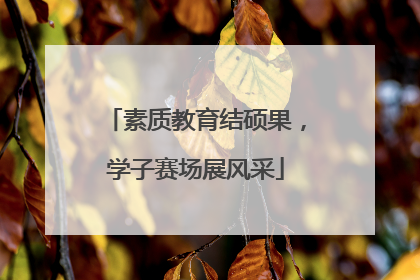 素质教育结硕果，学子赛场展风采