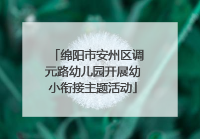 绵阳市安州区调元路幼儿园开展幼小衔接主题活动
