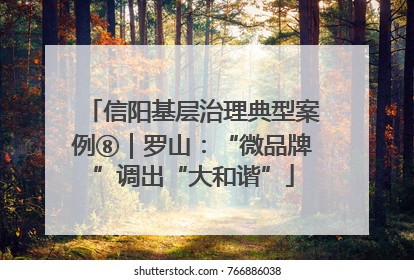 信阳基层治理典型案例⑧｜罗山：“微品牌”调出“大和谐”