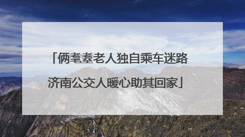 俩耄耋老人独自乘车迷路 济南公交人暖心助其回家