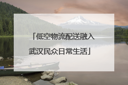低空物流配送融入武汉民众日常生活