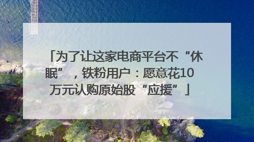 为了让这家电商平台不“休眠”，铁粉用户：愿意花10万元认购原始股“应援”