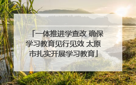 一体推进学查改 确保学习教育见行见效 太原市扎实开展学习教育