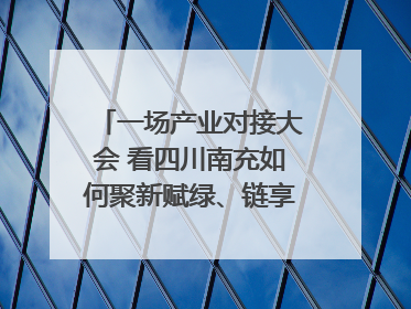 一场产业对接大会 看四川南充如何聚新赋绿、链享未来｜打赢经济发展翻身仗