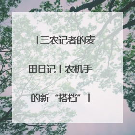 三农记者的麦田日记丨农机手的新“搭档”