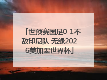 世预赛国足0-1不敌印尼队 无缘2026美加墨世界杯