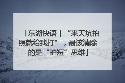 东湖快语｜“来天坑拍照就给我打”，最该清除的是“护短”思维