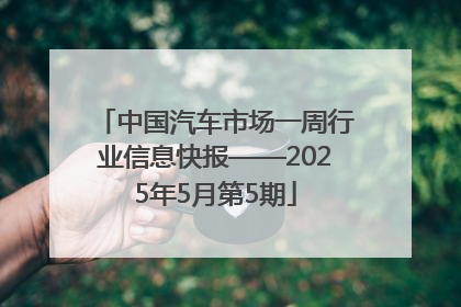 中国汽车市场一周行业信息快报——2025年5月第5期