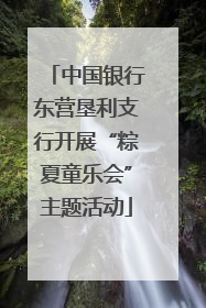 中国银行东营垦利支行开展“粽夏童乐会”主题活动