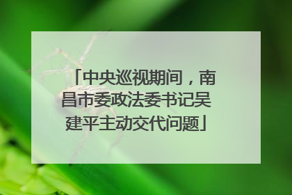 中央巡视期间，南昌市委政法委书记吴建平主动交代问题