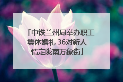 中铁兰州局举办职工集体婚礼 36对新人情定陇南万象街