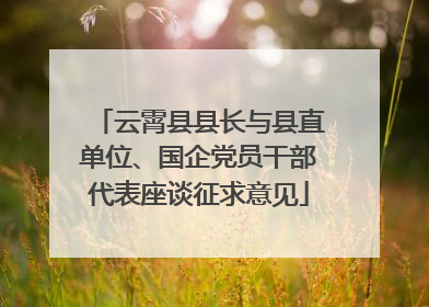 云霄县县长与县直单位、国企党员干部代表座谈征求意见