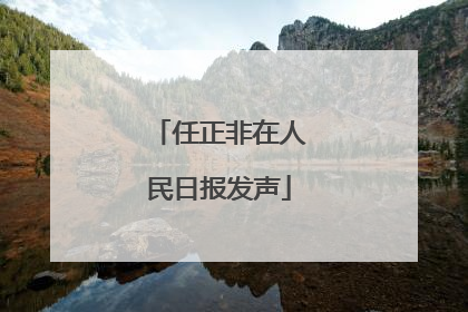 任正非在人民日报发声