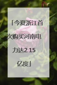 今夏浙江首次购买河南电力达2.15亿度
