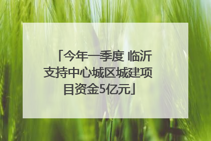今年一季度 临沂支持中心城区城建项目资金5亿元