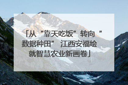 从“靠天吃饭”转向“数据种田” 江西安福绘就智慧农业新画卷