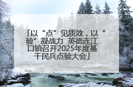 以“点”见质效，以“验”凝战力  英德连江口镇召开2025年度基干民兵点验大会