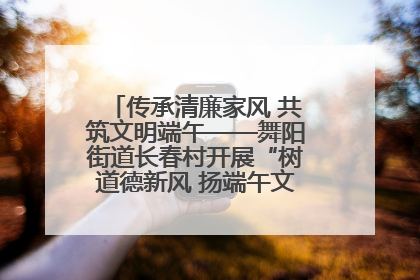 传承清廉家风 共筑文明端午——舞阳街道长春村开展“树道德新风 扬端午文化”主题活动