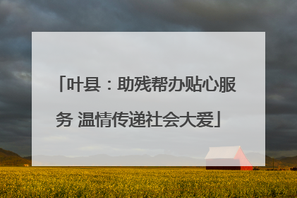 叶县：助残帮办贴心服务 温情传递社会大爱