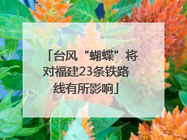 台风“蝴蝶”将对福建23条铁路线有所影响