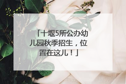十堰5所公办幼儿园秋季招生，位置在这儿！